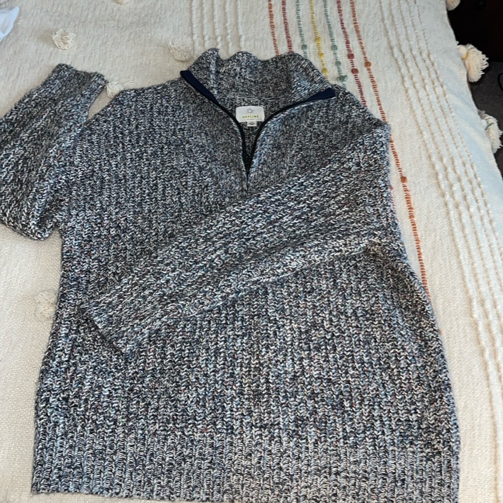 Quarter zip woven sweater